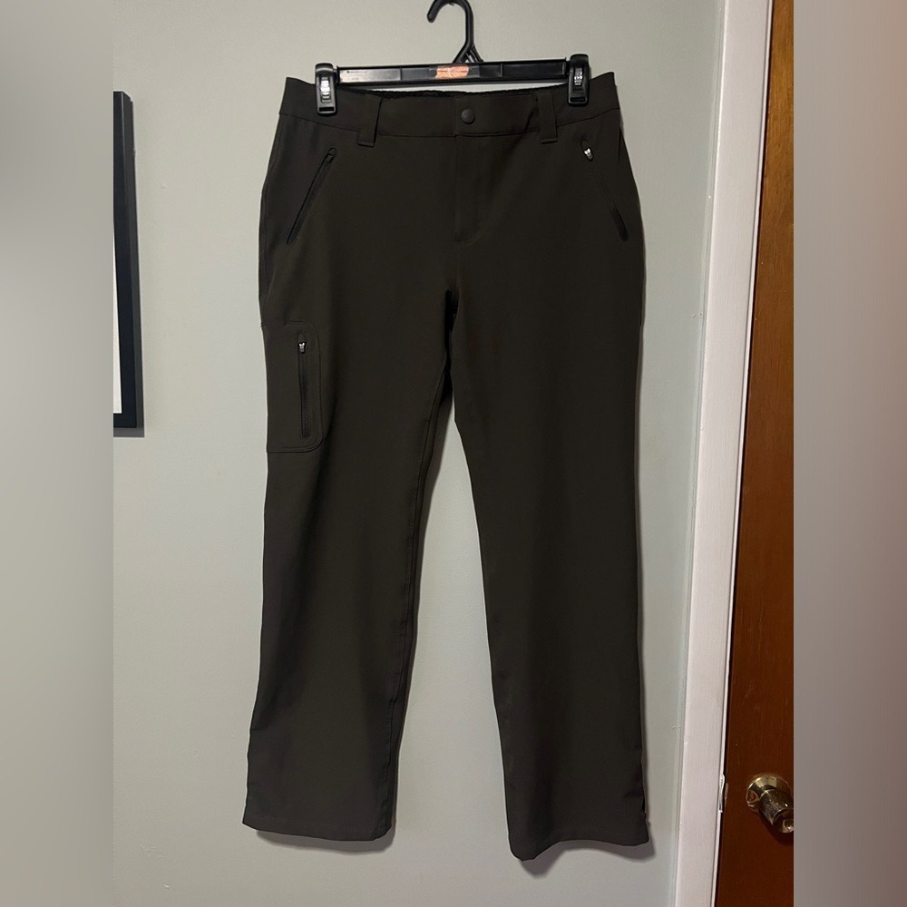 L.L. Bean Straight Leg Comfort Stretch Breathable Hiking Pants Green Women 12
